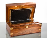 Lot 391 - VICTORIAN BRASS BOUND ROSEWOOD WRITING SLOPE...