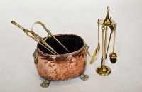 Lot 404 - VICTORIAN OVAL COPPER AND BRASS COAL BIN 40cm...