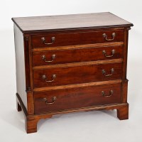 Lot 415 - VICTORIAN MAHOGANY CHEST with four graduated...