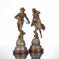 Lot 420 - PAIR OF SPELTER FIGURES circa 1900, of L'Epave...