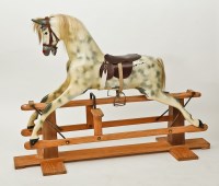 Lot 447 - HADDON DAPPLE GREY PEDESTAL ROCKING HORSE with...