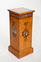Lot 461 - SHERATON REVIVAL PAINTED SATINWOOD PEDESTAL...