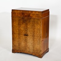 Lot 468 - ART DECO FIGURED WALNUT COCKTAIL CABINET...