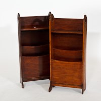 Lot 471 - PAIR OF 1920'S MAHOGANY MAGAZINE RACKS each...