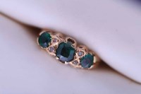 Lot 1910A - VICTORIAN EMERALD AND DIAMOND RING set with...