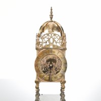Lot 257 - 20TH CENTURY BRASS LANTERN CLOCK with Roman...