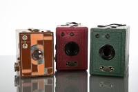 Lot 263 - ART DECO KODAK BEAU BROWNIE CAMERA, with brown...