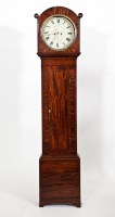 Lot 270 - REGENCY MAHOGANY DRUMHEAD LONGCASE CLOCK maker...