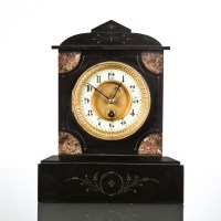 Lot 274 - 19TH CENTURY FRENCH SLATE AND MARBLE MANTEL...