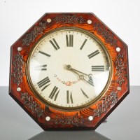 Lot 281 - VICTORIAN WALL CLOCK with circular Roman...