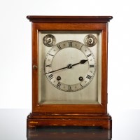 Lot 288 - 20TH CENTURY GERMAN MAHOGANY FOUR GLASS CLOCK...