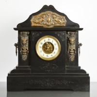 Lot 291 - 19TH CENTURY FRENCH SLATE MANTEL CLOCK of...