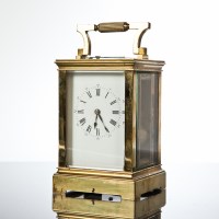 Lot 295 - 20TH CENTURY FRENCH BRASS REPEATING CARRIAGE...