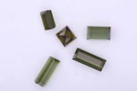 Lot 1914 - COLLECTION OF FIVE UNMOUNTED GREEN TOURMALINES