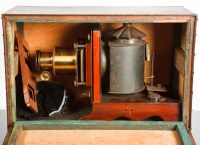 Lot 303 - VICTORIAN MAHOGANY AND LACQUERED BRASS MAGIC...