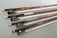 Lot 312 - COLLECTION OF FOUR 20TH CENTURY VIOLIN BOWS...