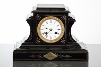 Lot 326 - 19TH CENTURY FRENCH SLATE MANTEL CLOCK the...