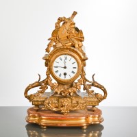 Lot 329 - 19TH CENTURY FRENCH GILT BRASS MANTEL CLOCK...