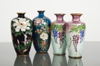 Lot 58 - PAIR OF JAPANESE CLOISONNE HIGH-SHOULDERED...