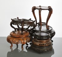 Lot 160 - COLLECTION OF SEVEN CHINESE WOOD STANDS of...