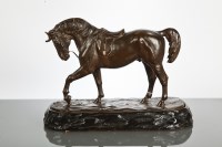 Lot 180 - CHINESE BRONZE HORSE modelled with one hoof up...