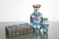 Lot 190 - TWO CHINESE CLOISONNE VASES AND A CHINESE...