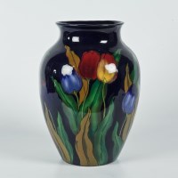 Lot 113 - ROYAL STANLEY WARE JACOBEAN VASE of baluster...