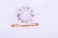 Lot 1945A - EARLY TWENTIETH CENTURY PEARL AND DIAMOND...