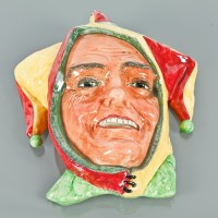 Lot 130 - ROYAL DOULTON WALLMASK OF A JESTER black...