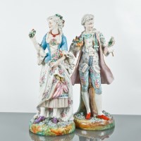 Lot 172 - PAIR OF 19TH CENTURY FRENCH PORCELAIN FIGURES...