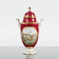 Lot 177 - COALPORT GILT PORCELAIN CABINET VASE AND COVER...