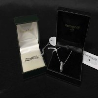 Lot 11 - 9CT WHITE GOLD PENDANT set diamond chips and a...