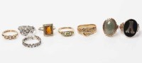 Lot 1950A - GROUP OF EIGHT VARIOUS RINGS including a...