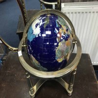 Lot 27 - TERRESTRIAL GLOBE inset with hard stone and...