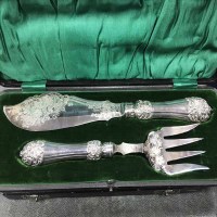 Lot 100 - CANTEEN OF PLATED CUTLERY along with two...