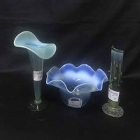 Lot 117 - THREE PIECES OF VICTORIAN VASELINE GLASS