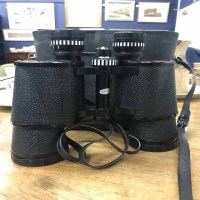 Lot 128 - PAIR OF BINOCULARS along with two vintage cameras