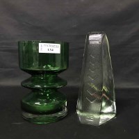 Lot 134 - LOT OF GREEN ART GLASS including vases, a bowl...