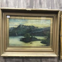 Lot 144 - S N STOKES LANDSCAPE WITH BOAT along with...