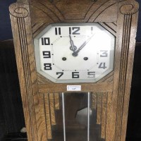 Lot 147 - WALL CLOCK OF ART DECO DESIGN WITH SILVERISED...