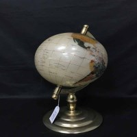 Lot 227 - TABLE GLOBE INSET WITH VARIOUS HARDSTONES