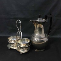 Lot 237 - LOT OF PLATED WARE including a four piece tea...
