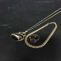 Lot 399 - SILVER CHARM BRACELET along with collection of...