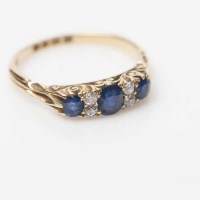 Lot 1975A - VICTORIAN SAPPHIRE AND DIAMOND RING set with...