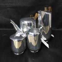 Lot 401 - PICQUOT WARE FOUR PIECE TEA SERVICE