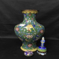 Lot 411 - 20TH CENTURY CHINESE CLOISONNE VASE along with...
