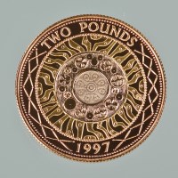 Lot 1011 - GOLD PROOF TWO POUNDS COIN DATED 1997 with...