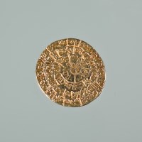Lot 1013 - UNUSUAL GOLD COIN decoration indistinct, 1.8g