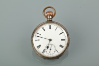 Lot 1041 - SILVER OPEN FACED POCKET WATCH the enamelled...