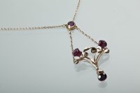 Lot 1125 - CHARLES HORNER SILVER AMETHYST SET PENDANT...